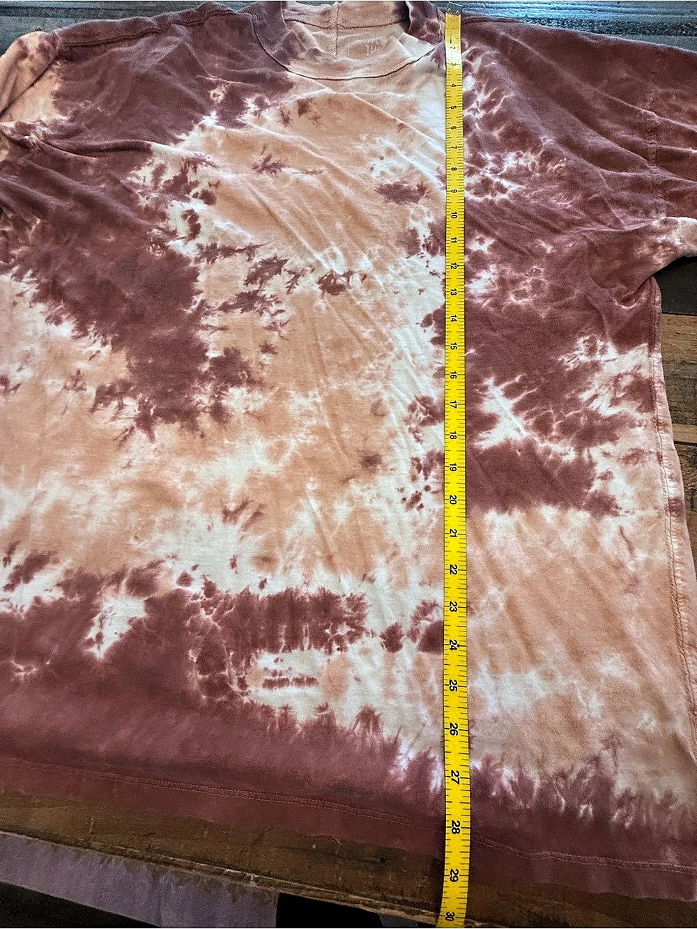 Free People We The Free Tie Dye Tee Burgundy  Size Medium 100% Cotton - Picture 3 of 6
